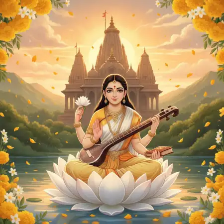 Free Vasant Panchami Background With Flowers Background Download