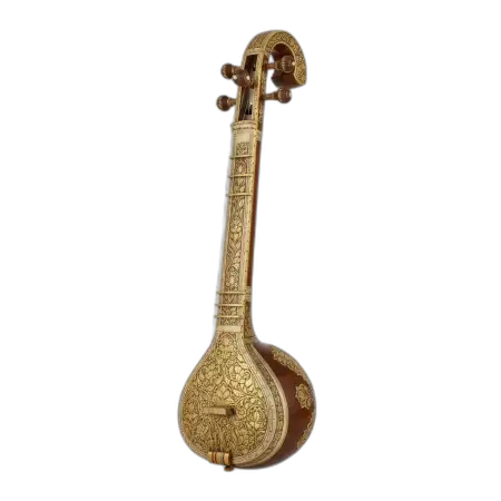 Veena Png Golden Color - Free Veena Png Download