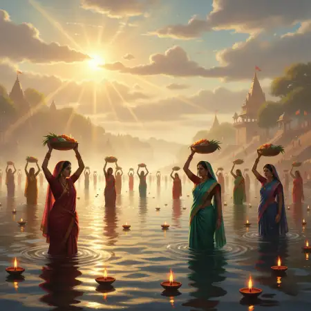 Free Vibrant Chhath Puja Banner Background For Poster Background Download