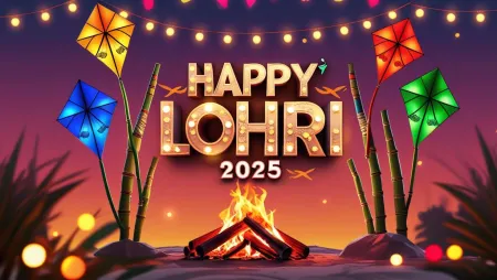 vibrant happy lohri greetings 2025 wallpapers