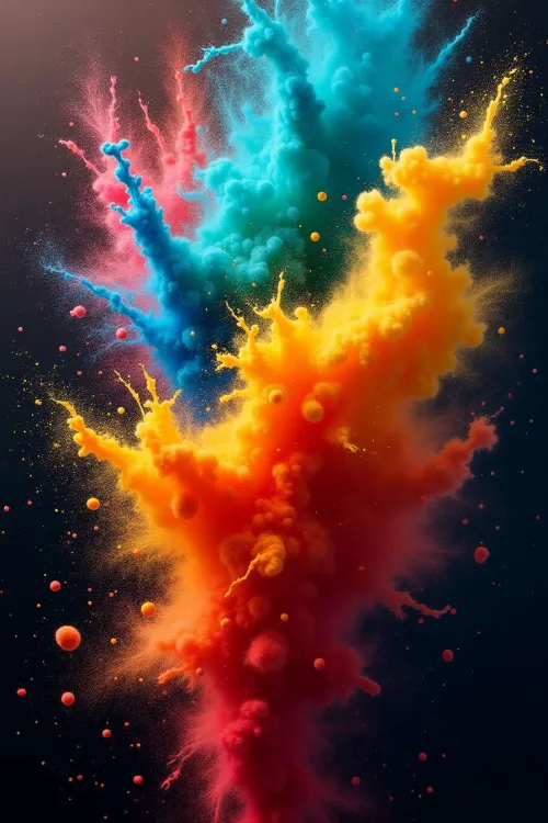 vibrant holi festival powder burst background