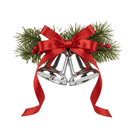 Free Vintage Christmas Bells Png Retro Style PNG Image Download