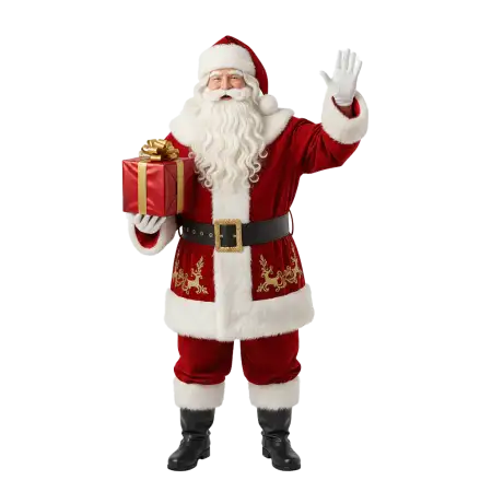 Vintage Santa Claus With Gift Sack Png - Free Santa Claus With Gifts Png Download