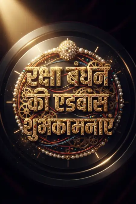 viral 3d raksha bandhan hindi text with creative rakhi design
