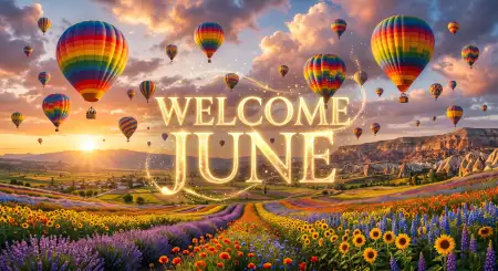 Welcome June 2026 Beautiful Social Media Wallpapers - Free Welcome June Download