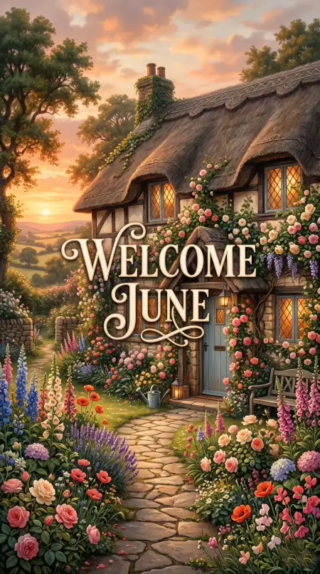 Welcome June 2026 Digital Greeting Card Post - Free Welcome June Download