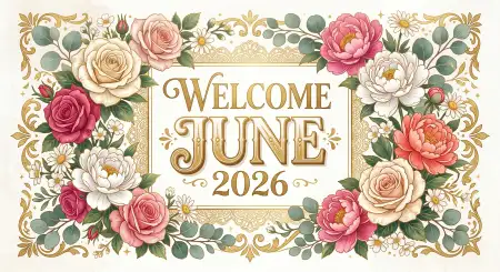 Welcome June 2026 Floral Summer Post Templates - Free Welcome June Download