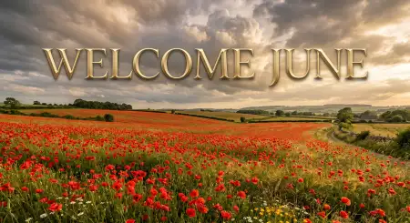 Welcome June 2026 Inspirational Social Media Banner - Free Welcome June Download