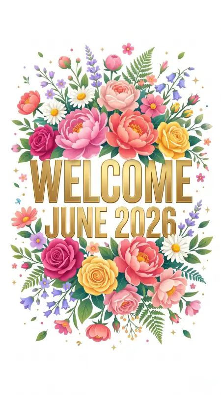 Welcome June 2026 Modern Social Media Poster Design - Free Welcome June Download