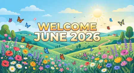 Welcome June 2026 Monthly Update Social Media Graphics - Free Welcome June Download