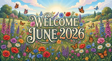 Welcome June 2026 New Beginning Social Media Graphics - Free Welcome June Download