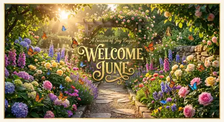 Welcome June 2026 Summer Flowers Facebook Post - Free Welcome June Download