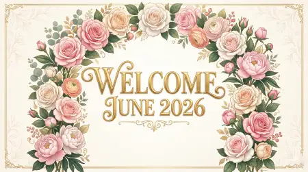 Welcome June 2026 Summer Greetings Social Graphics - Free Welcome June Download
