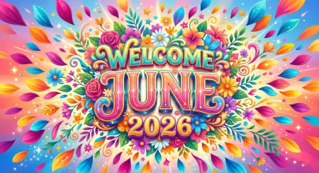 Welcome June 2026 Summer Holiday Social Media Graphics - Free Welcome June Download