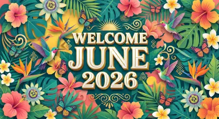Welcome June 2026 Trending Social Media Greeting Images - Free Welcome June Download