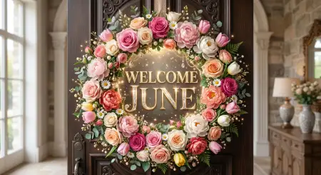 Welcome June Elegant Typography Design - Free Welcome June Download