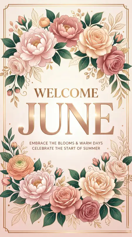 Welcome June Printable Poster Design - Free Welcome June Download