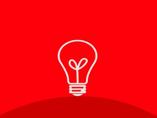 white bulb with red background