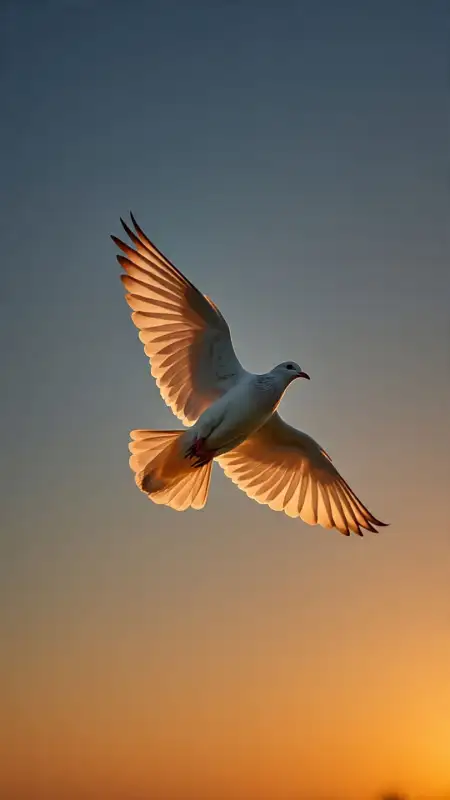White Dove Flying In Blue Sky Funeral Background - Free Background Download