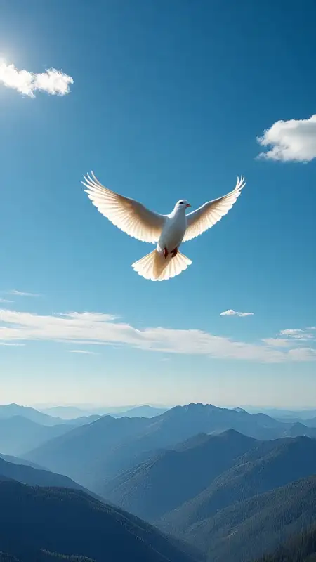 White Dove Flying In Blue Sky Harmony Concept - Free Blue Sky Download
