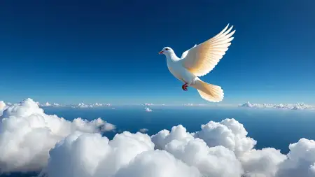 White Dove Flying In Blue Sky Hd - Free Blue Sky Download