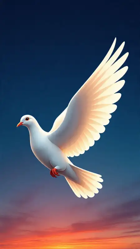 White Dove Flying In Blue Sky Love Symbol - Free Blue Sky Download