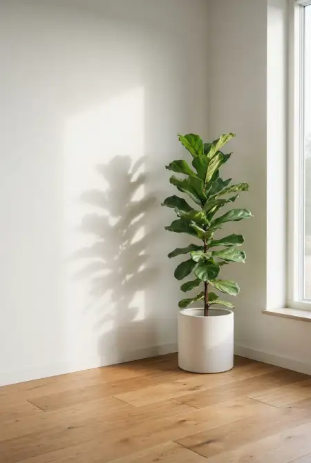 White Wall Background With Plant Shadow - Free White Wall Background Download
