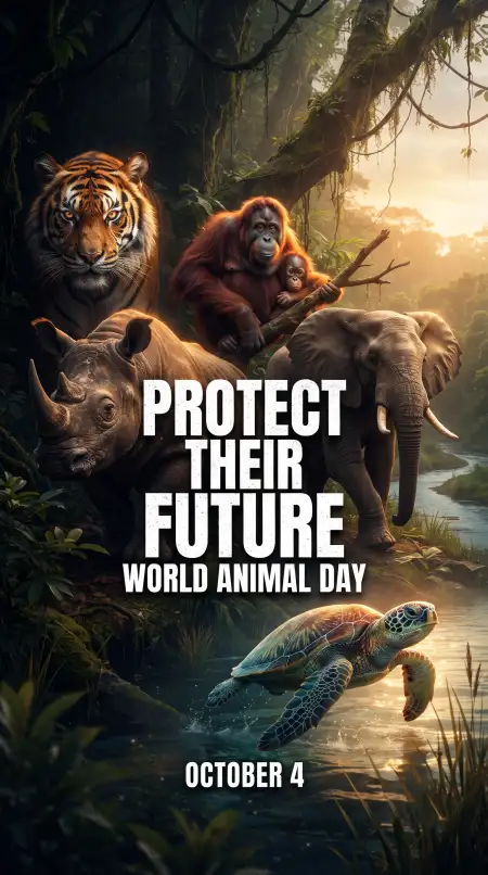 world animal day wildlife protection poster 2026