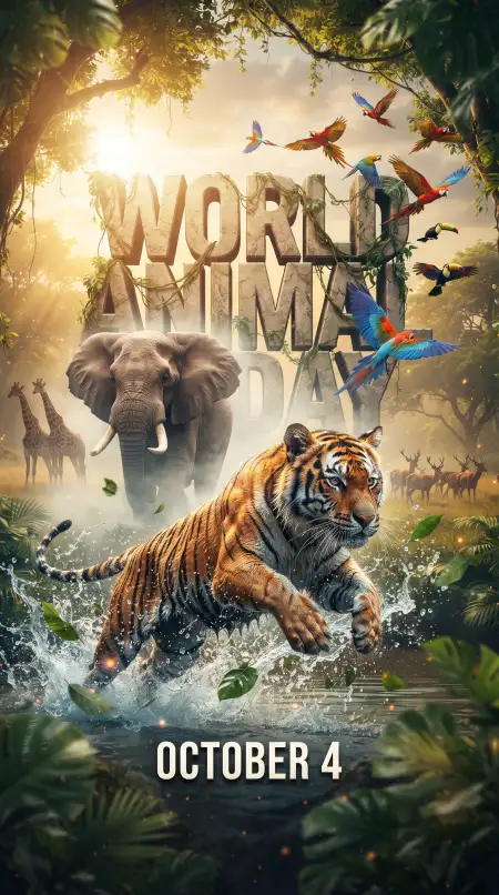 world animal day wildlife vector 2026