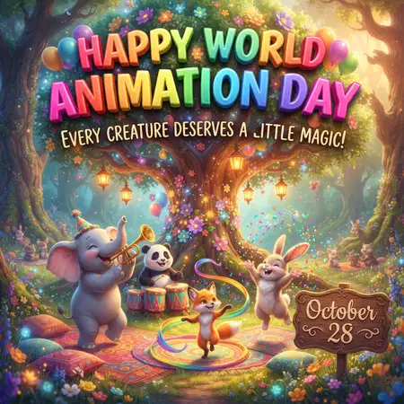 world animation day 2026 cartoon animals celebration - World Animation Day 2026