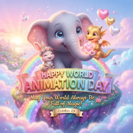 world animation day 2026 cute animal cartoon - World Animation Day 2026