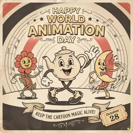 world animation day 2026 funny animation poster - World Animation Day 2026
