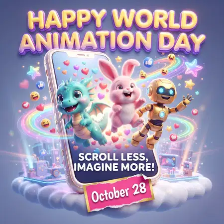 world animation day 2026 retro cartoon poster - World Animation Day 2026