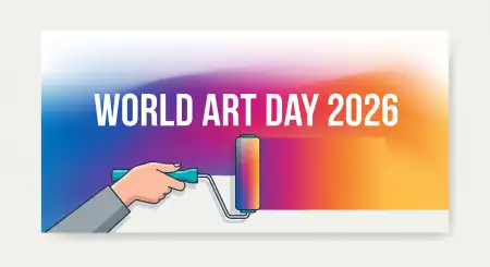 Free World Art Day 2026 Banner Design Image Download