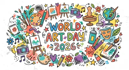Free World Art Day 2026 Wishes Image Download