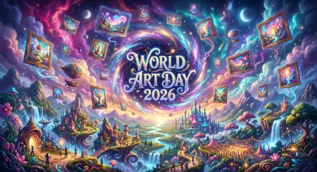 Free World Art Day Captions For Facebook 2026 Image Download
