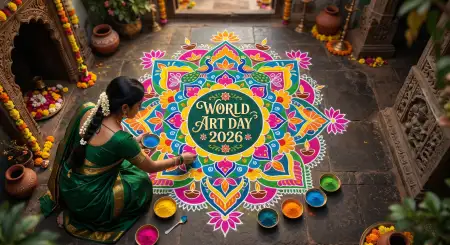 Free World Art Day Celebration In India Image Download