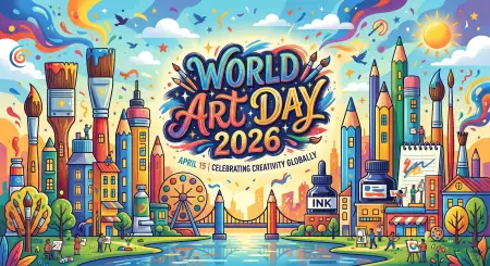 Free World Art Day Drawing Competition Poster Image Download