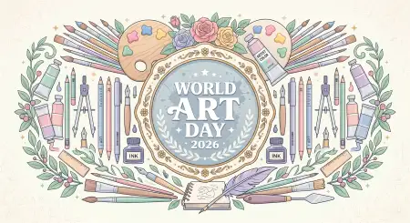 Free World Art Day Frame Png Image Download