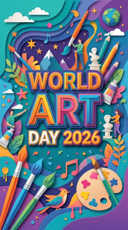 Free World Art Day Poster Design 2026 Image Download