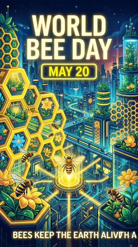 World Bee Day 2026 Aesthetic Wallpaper - Free World Bee Day 2026 Download