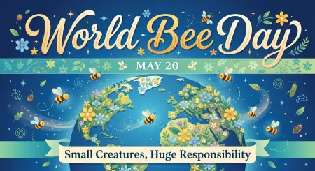 World Bee Day 2026 Creative Social Media Banner - Free World Bee Day 2026 Download