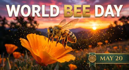 World Bee Day 2026 Desktop Background - Free World Bee Day 2026 Download