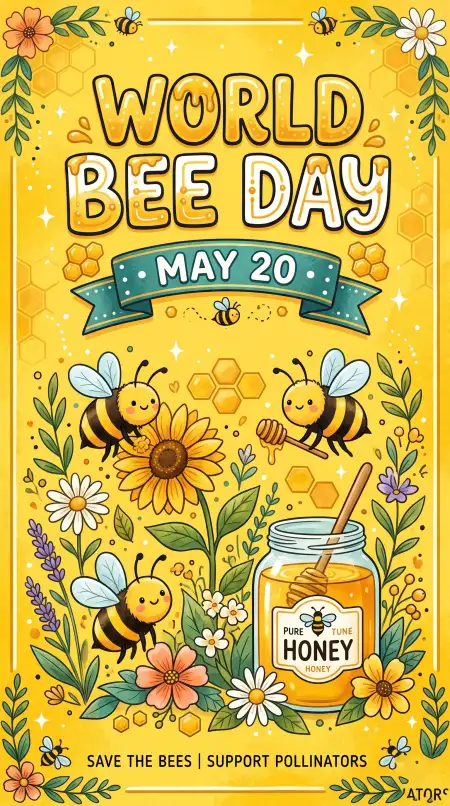 World Bee Day 2026 Eco Friendly Poster Design - Free World Bee Day 2026 Download