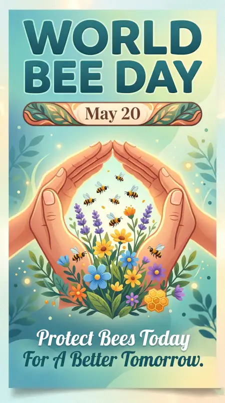 World Bee Day 2026 Greeting Card - Free World Bee Day 2026 Download