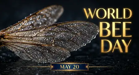 World Bee Day 2026 Luxury Gold Black Design - Free World Bee Day 2026 Download