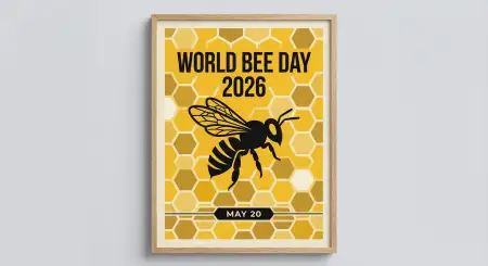 World Bee Day 2026 Minimal Poster Design - Free World Bee Day 2026 Download