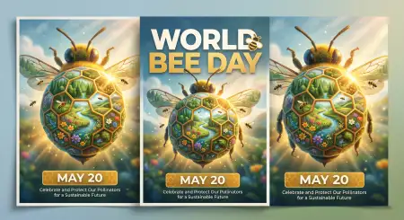 World Bee Day 2026 Modern Vector Art - Free World Bee Day 2026 Download