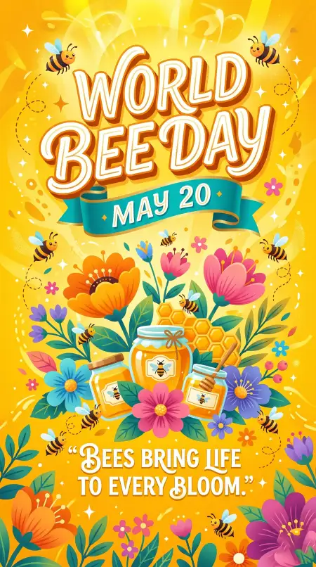 World Bee Day 2026 Vector Illustration Free - Free World Bee Day 2026 Download