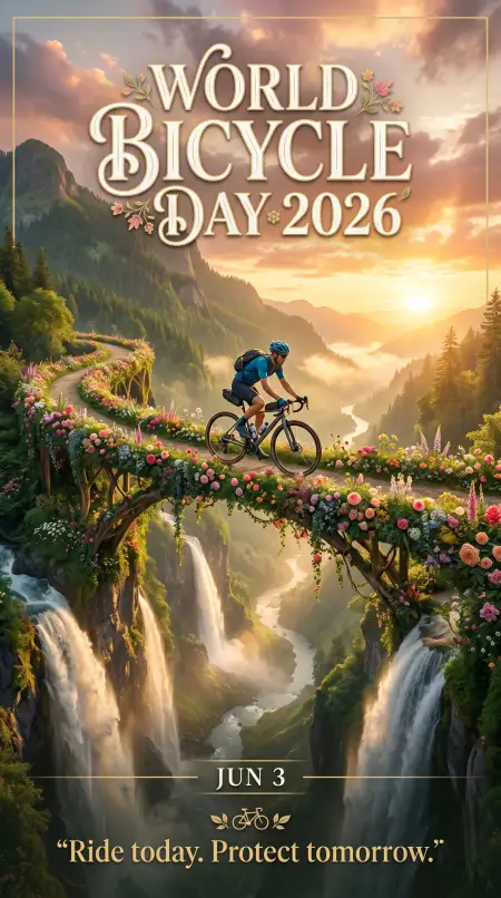 World Bicycle Day 2026 3d Poster Design - Free World Bicycle Day 2026 Download
